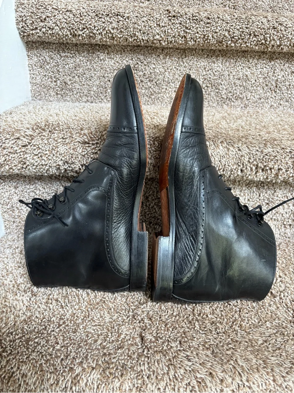 Mezlan Rome Men’s Black Leather Chukka Cap-Toe Lace-Up Boots